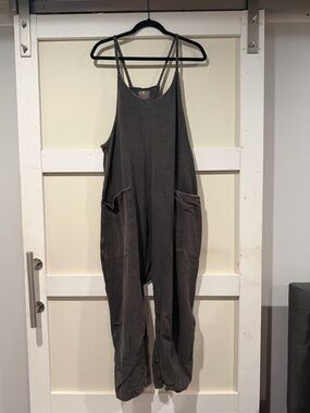 Free People Hot Shot Onesie in color- Washed black
